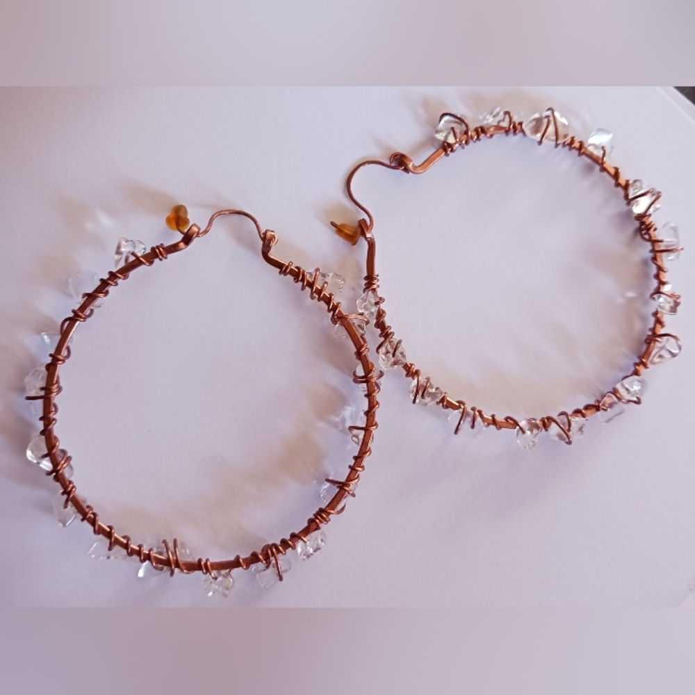 Handamde Copper Hoop earrings